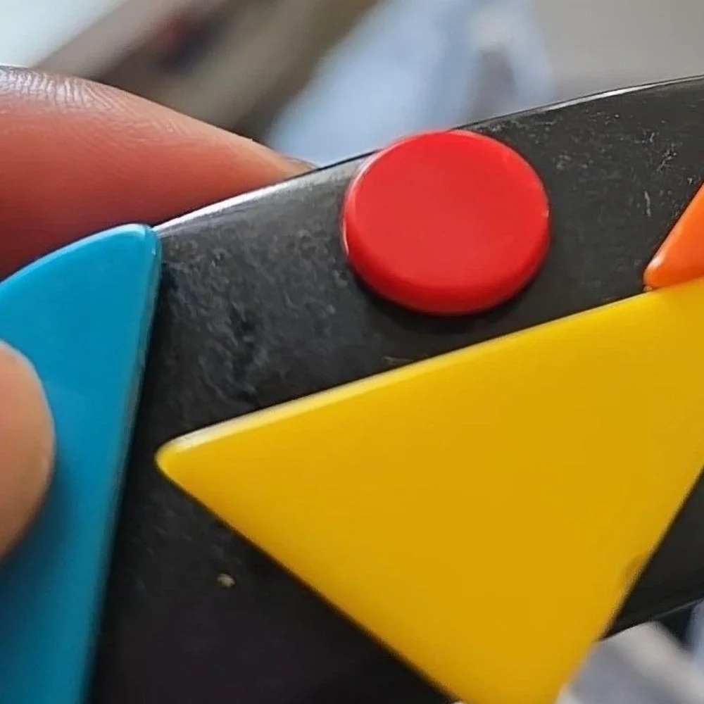Vintage 80s Geometric French Barrette Hair Clip Memphis Style Colorblock Retro
